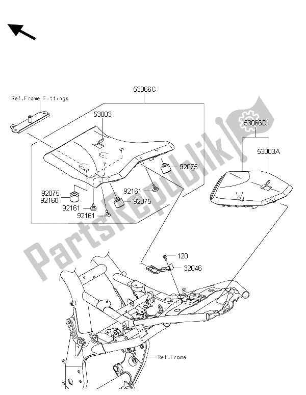 Alle onderdelen voor de Stoel van de Kawasaki Z 800 2015