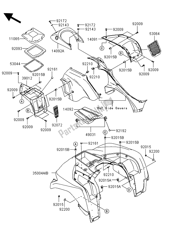 All parts for the Front Fender(s) of the Kawasaki KVF 750 4X4 EPS 2013