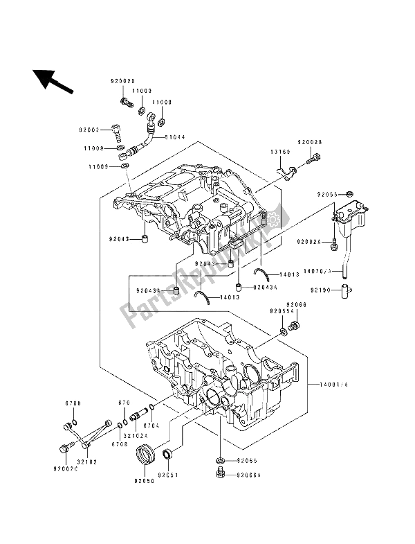 Toutes les pièces pour le Carter du Kawasaki EL 250E 1991