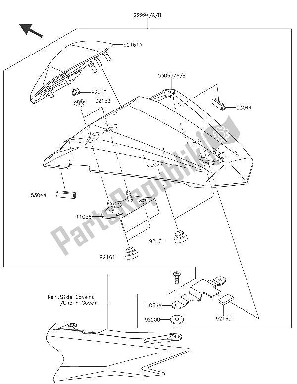 Toutes les pièces pour le Accessoire (housse De Siège Simple) du Kawasaki Z 300 ABS 2016