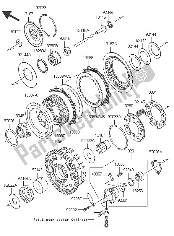 All parts for the Clutch of the Kawasaki VN 1600 Classic Tourer 2005