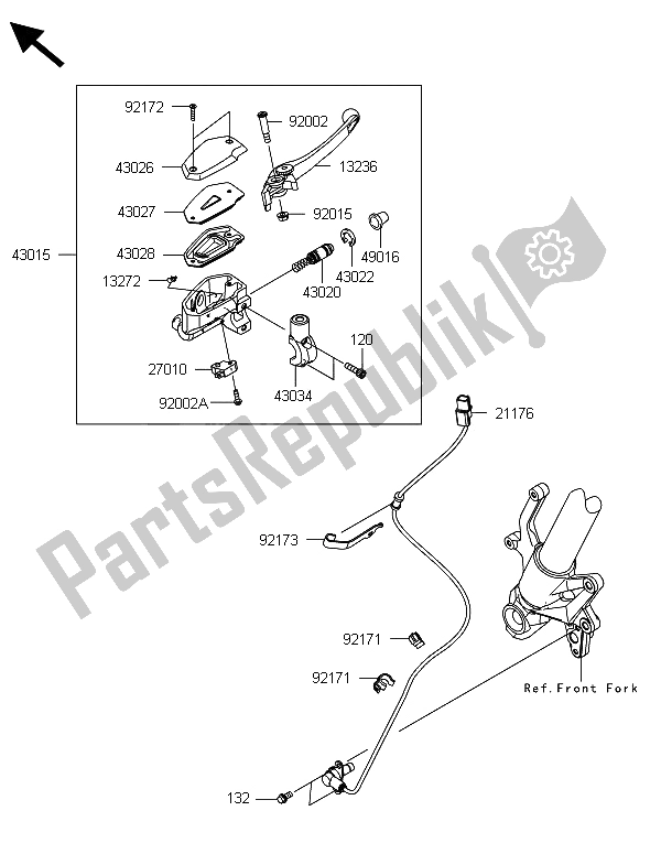 Todas las partes para Cilindro Maestro Delantero de Kawasaki Z 800 ABS DDS 2013