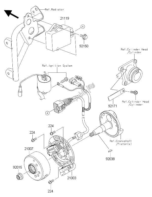 Toutes les pièces pour le Générateur du Kawasaki KX 85 SW 2015