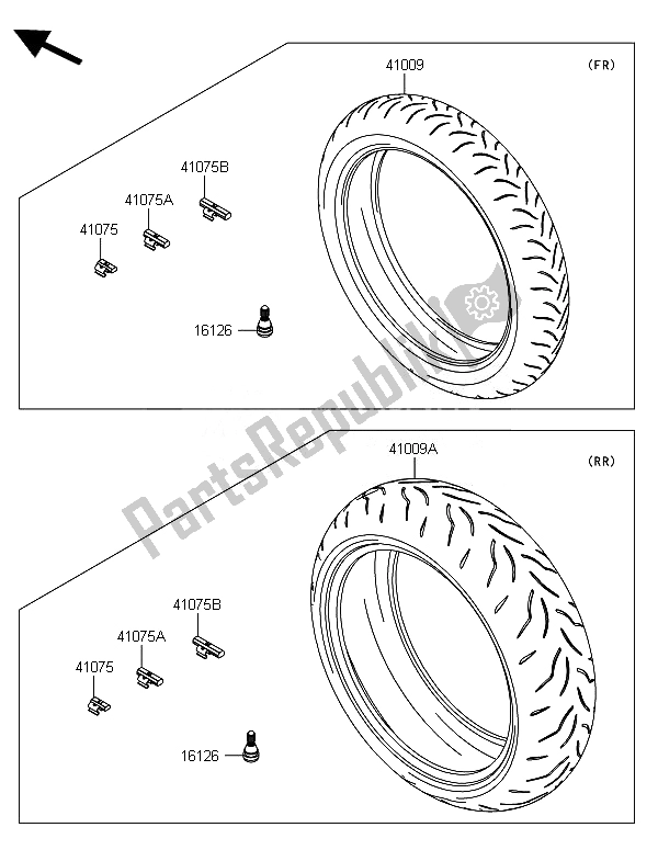 Tutte le parti per il Pneumatici del Kawasaki Ninja ZX 10R ABS 1000 2014