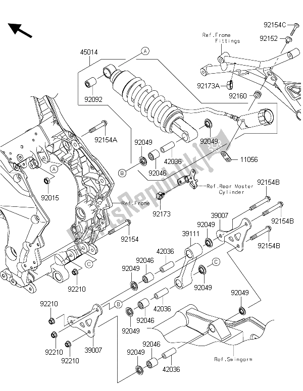 Toutes les pièces pour le Suspension Et Amortisseur du Kawasaki Versys 1000 2015