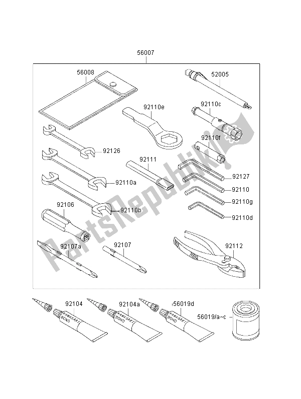 Todas las partes para Herramientas De Propietarios de Kawasaki Ninja ZX 12R 1200 2000