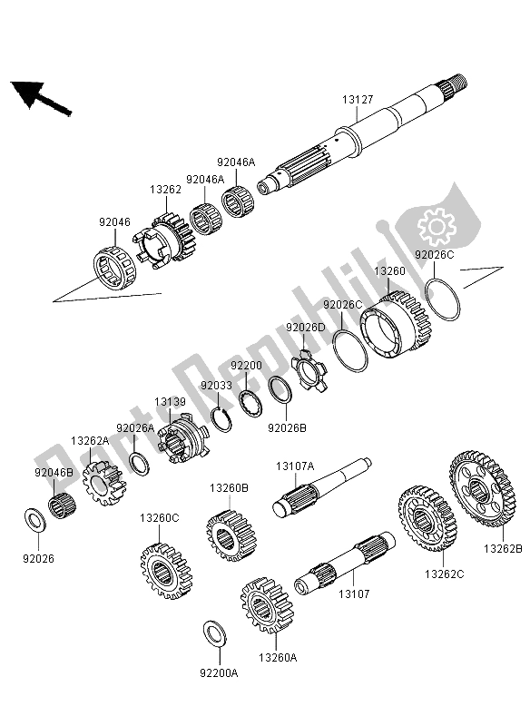 All parts for the Transmission of the Kawasaki KVF 750 4X4 2006