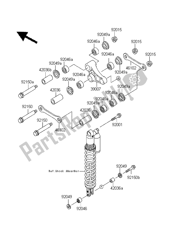 All parts for the Suspension of the Kawasaki KDX 200 1996