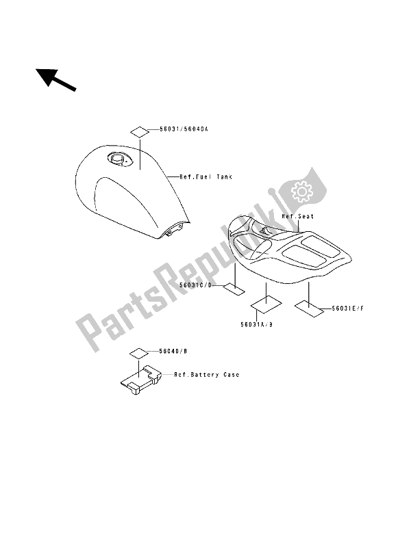 Tutte le parti per il Etichette del Kawasaki Zephyr 1100 1992