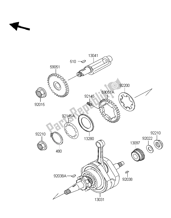 Tutte le parti per il Albero A Gomiti del Kawasaki Eliminator 125 2003