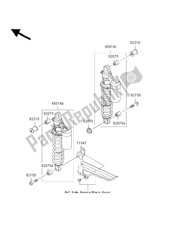 All parts for the Suspension & Shock Absorber of the Kawasaki ZRX 1200S 2002