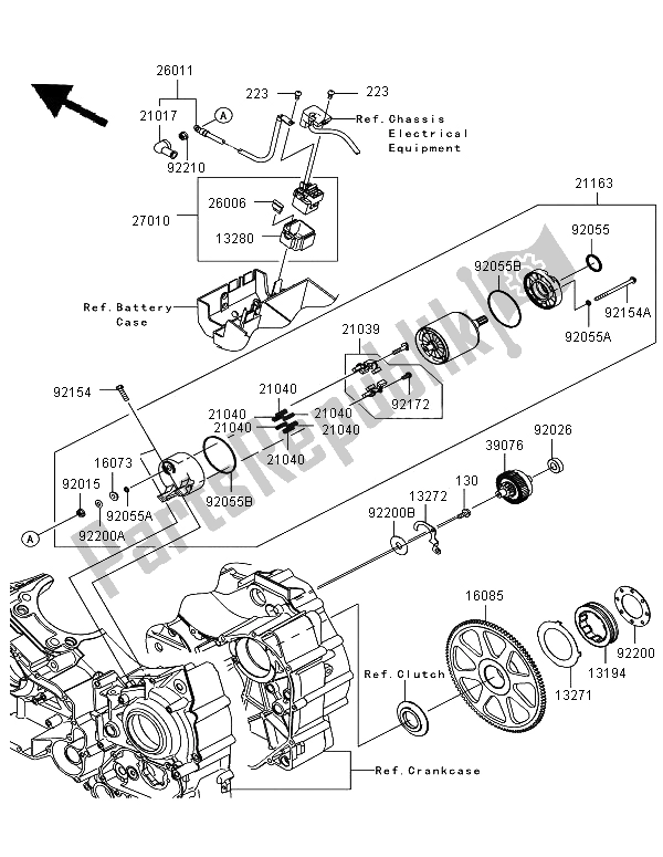 All parts for the Starter Motor of the Kawasaki VN 1700 Voyager Custom ABS 2012