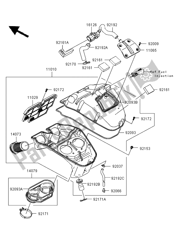 Tutte le parti per il Filtro Dell'aria del Kawasaki ER 6F 650 2006