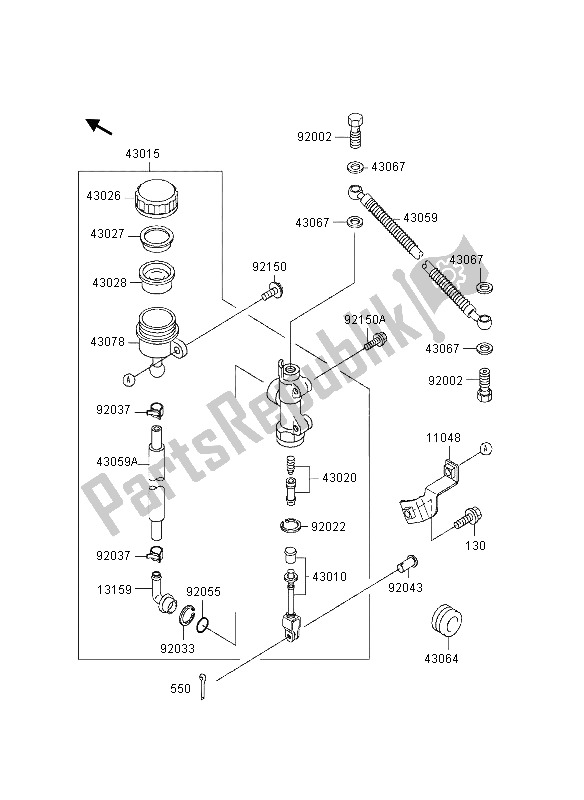 Todas las partes para Cilindro Maestro Trasero de Kawasaki GPZ 500S UK 1995