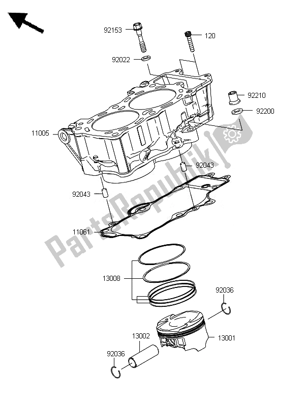 Todas las partes para Cilindro Y Pistón (es) de Kawasaki Versys 650 2010