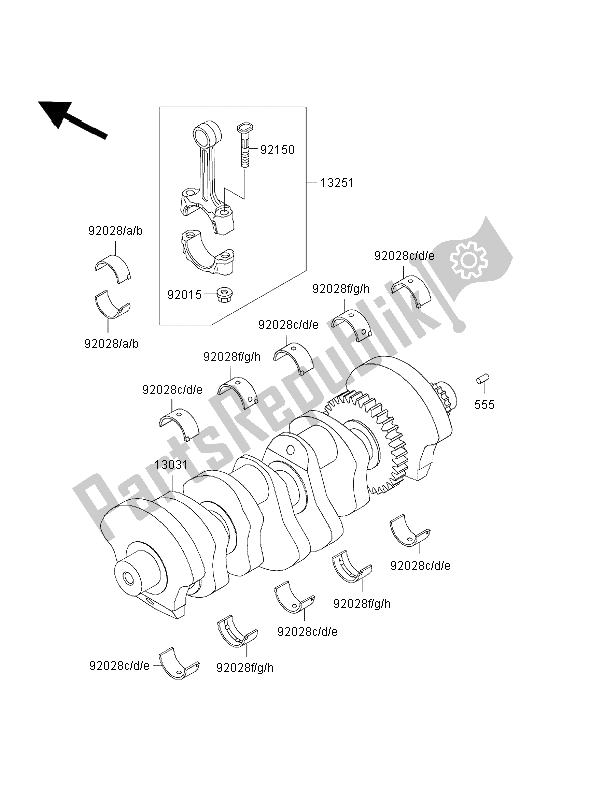 Toutes les pièces pour le Vilebrequin du Kawasaki Ninja ZX 7R 750 2002
