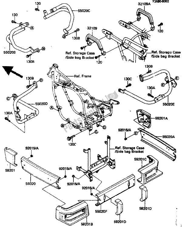 All parts for the Guard of the Kawasaki ZN 1300 1986