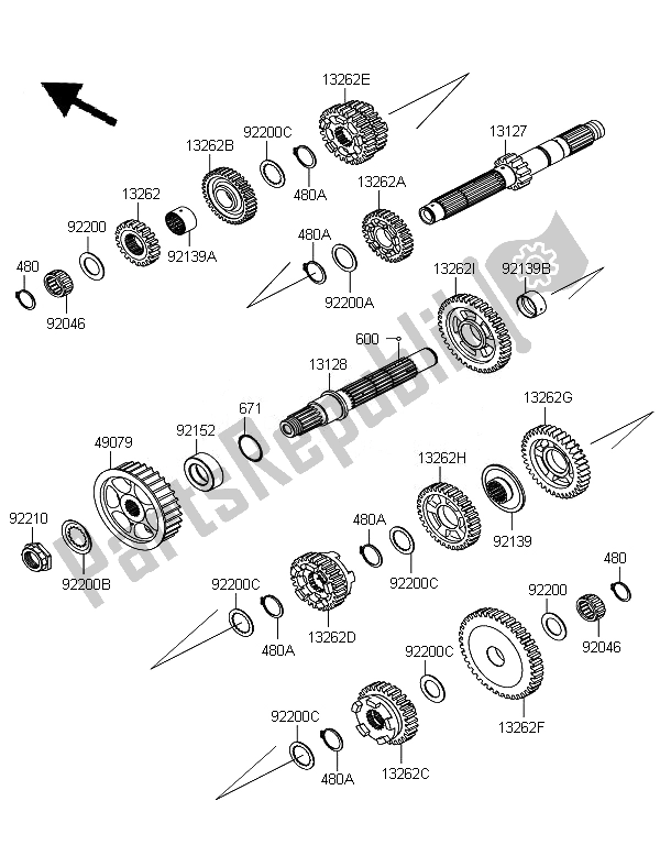 Todas las partes para Transmisión de Kawasaki VN 1700 Voyager Custom ABS 2011