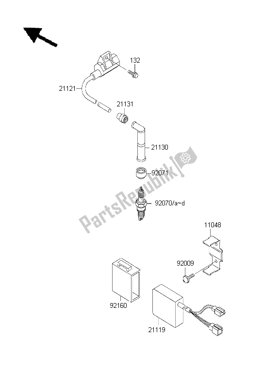 All parts for the Ignition System of the Kawasaki KLX 300R 2001