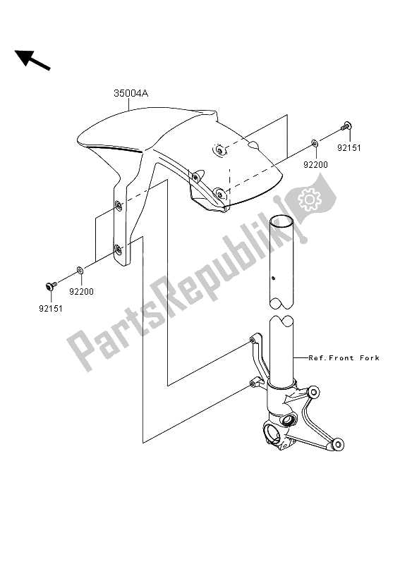 All parts for the Front Fender of the Kawasaki Ninja ZX 6R 600 2009