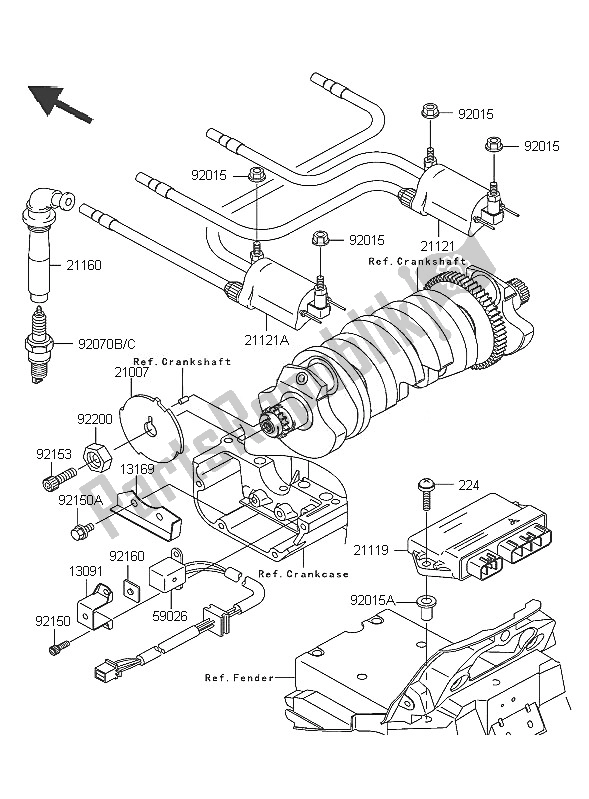 All parts for the Ignition System of the Kawasaki ZRX 1200R 2005