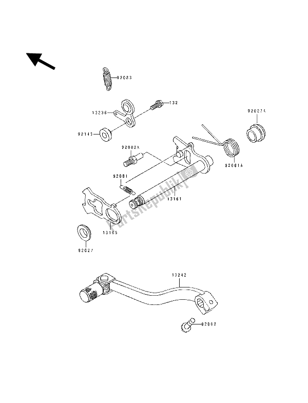 Tutte le parti per il Meccanismo Di Cambio Marcia del Kawasaki KX 80 SW LW 1993