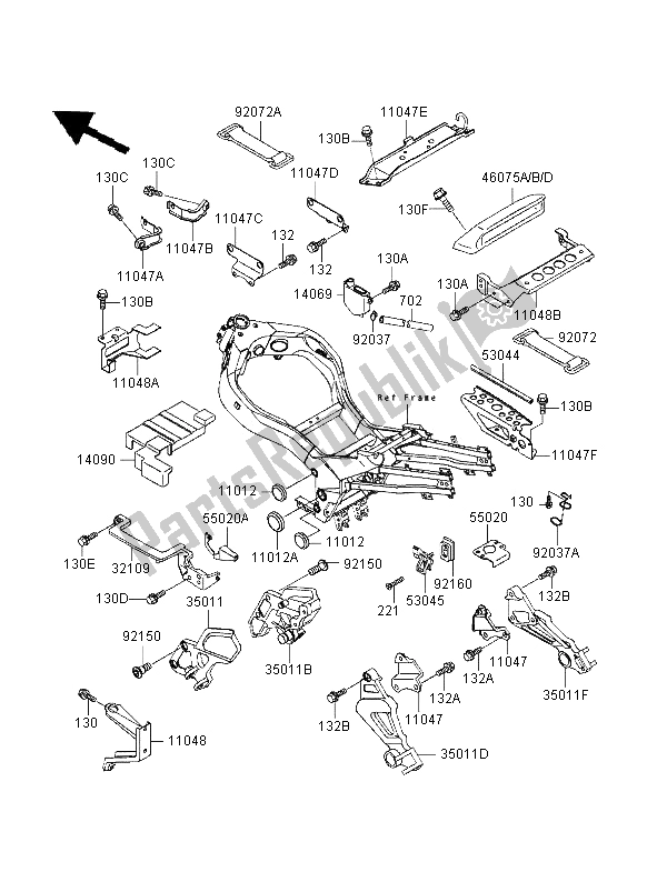 Tutte le parti per il Custodia Della Batteria del Kawasaki ZZR 1100 1995