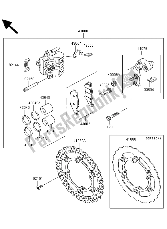 All parts for the Front Brake of the Kawasaki KLX 450R 2011