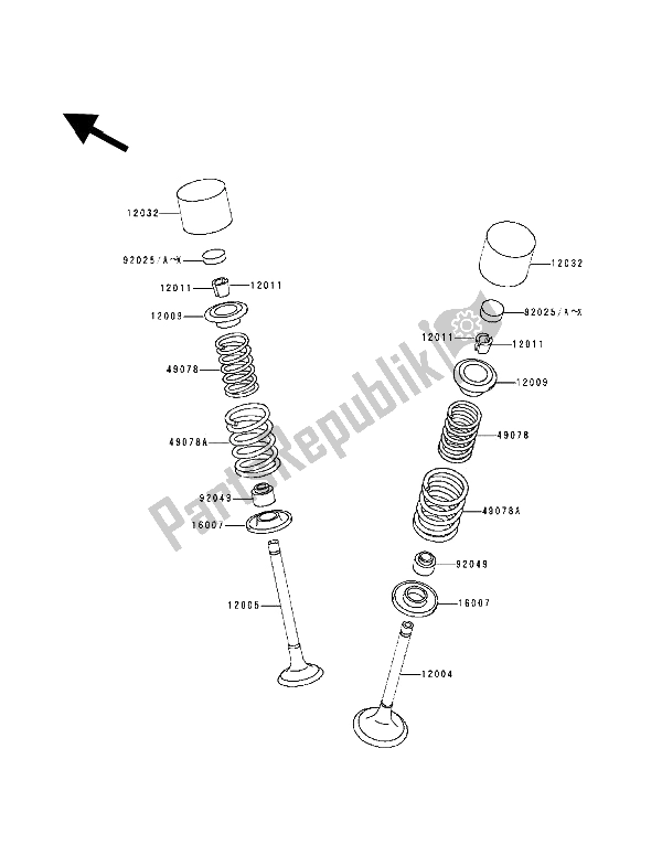 All parts for the Valve(s) of the Kawasaki Zephyr 1100 1992