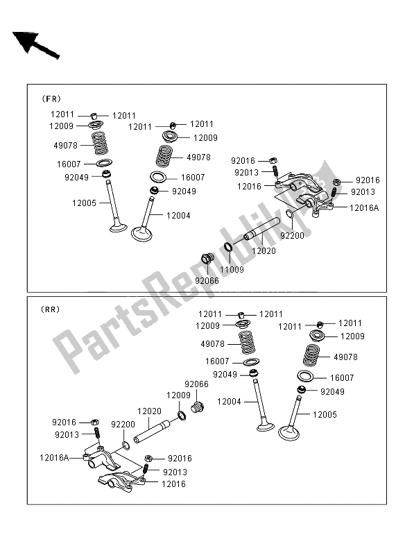 All parts for the Valve(s) of the Kawasaki KVF 750 4X4 2008