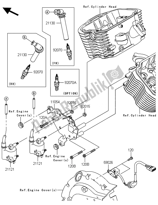 All parts for the Ignition System of the Kawasaki VN 900 Custom 2014