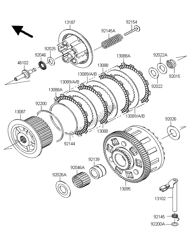 Tutte le parti per il Frizione del Kawasaki Z 1000 SX 2011