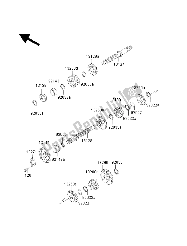 Todas las partes para Transmisión de Kawasaki Eliminator 125 2002