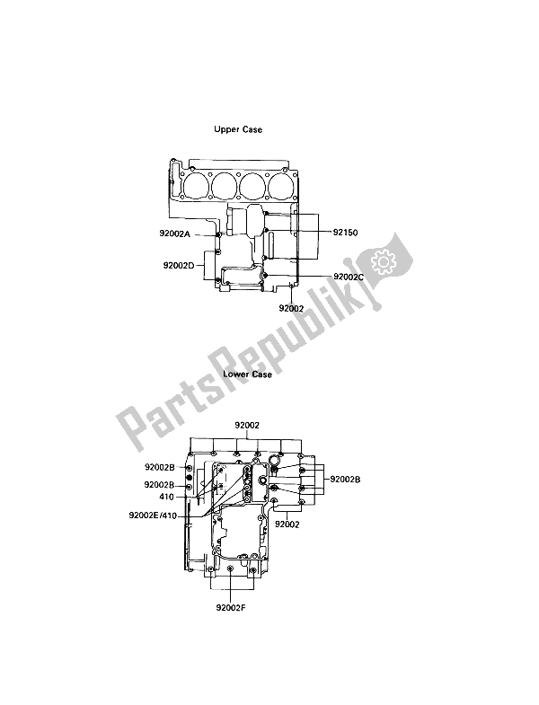 Tutte le parti per il Modello Del Bullone Del Basamento del Kawasaki GPZ 900R 1989