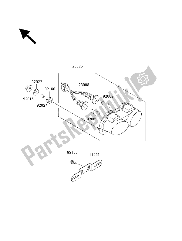 Todas las partes para Luz De La Cola de Kawasaki Ninja ZX 9R 900 2000