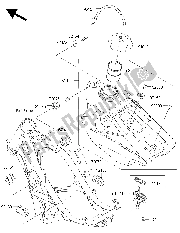 All parts for the Fuel Tank of the Kawasaki KX 85 LW 2015