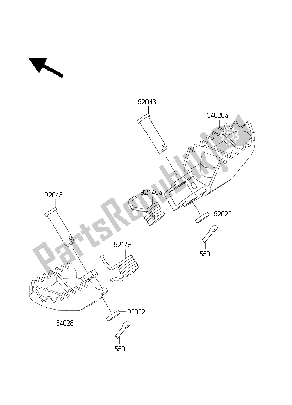 Toutes les pièces pour le Repose-pieds du Kawasaki KX 85 SW 2003