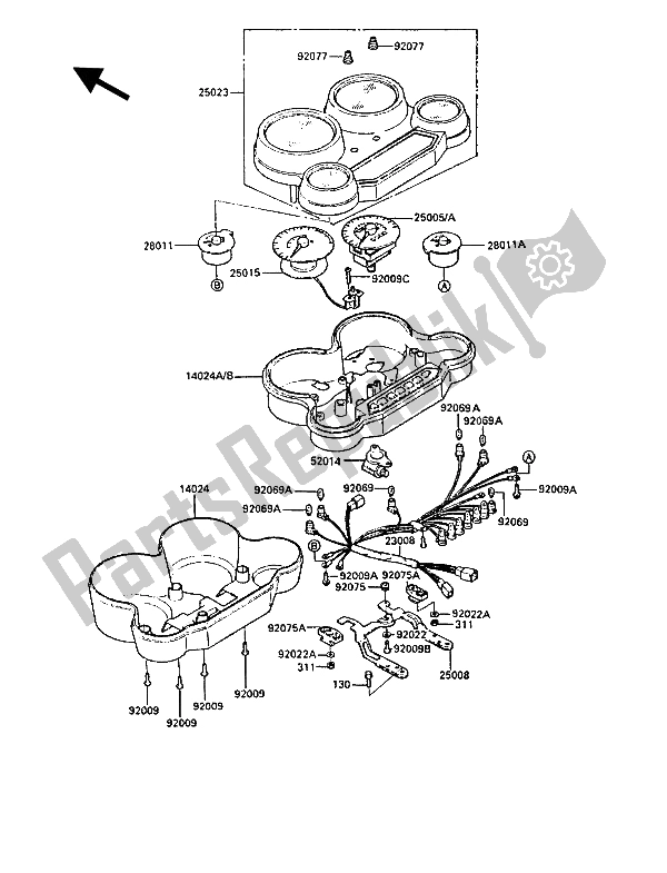 All parts for the Meter(s) of the Kawasaki GPZ 900R 1986