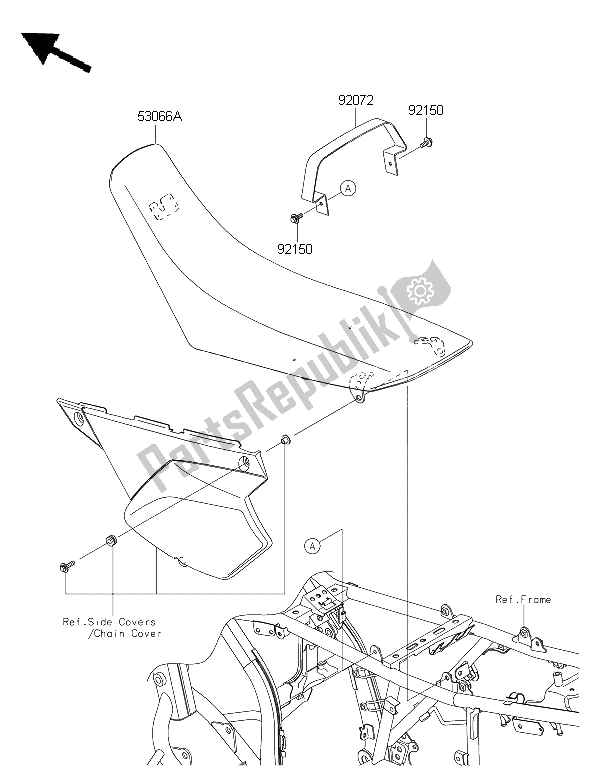 Alle onderdelen voor de Stoel van de Kawasaki KLX 250 2015