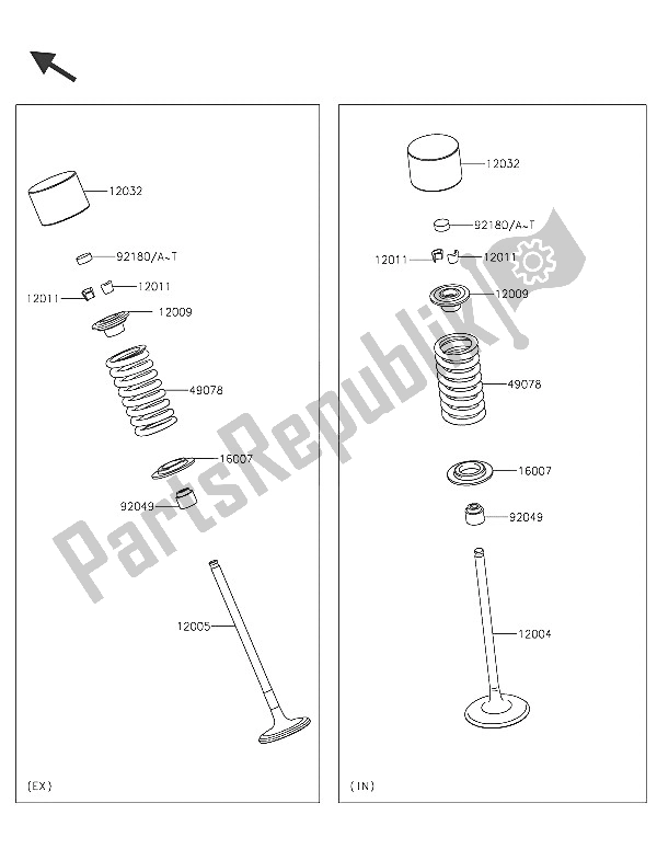 Toutes les pièces pour le Valve (s) du Kawasaki Vulcan S ABS 650 2016