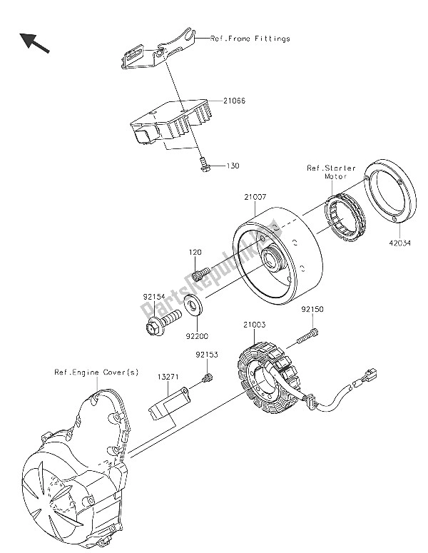 All parts for the Generator of the Kawasaki Vulcan S ABS 650 2016