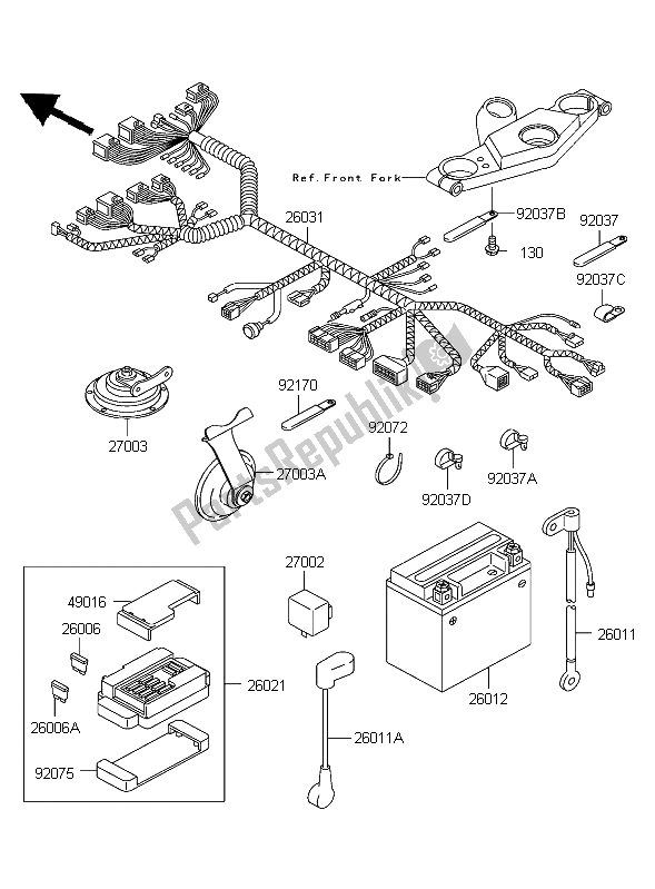 All parts for the Chassis Electrical Equipment of the Kawasaki ZZR 600 2004