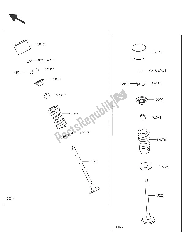 All parts for the Valve(s) of the Kawasaki Ninja 300 2016