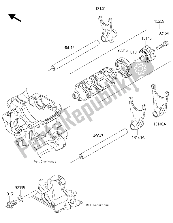 Tutte le parti per il Tamburo Cambio E Forcella / E Cambio del Kawasaki Z 1000 SX 2015