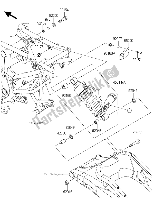 Tutte le parti per il Sospensione E Ammortizzatore del Kawasaki Versys 650 ABS 2015