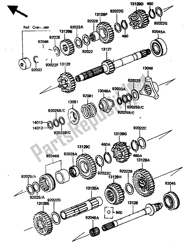 Todas las partes para Transmisión de Kawasaki ZN 1300 1986