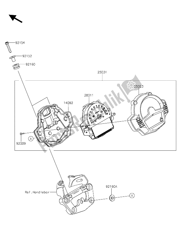 All parts for the Meter(s) of the Kawasaki Vulcan S ABS 650 2015