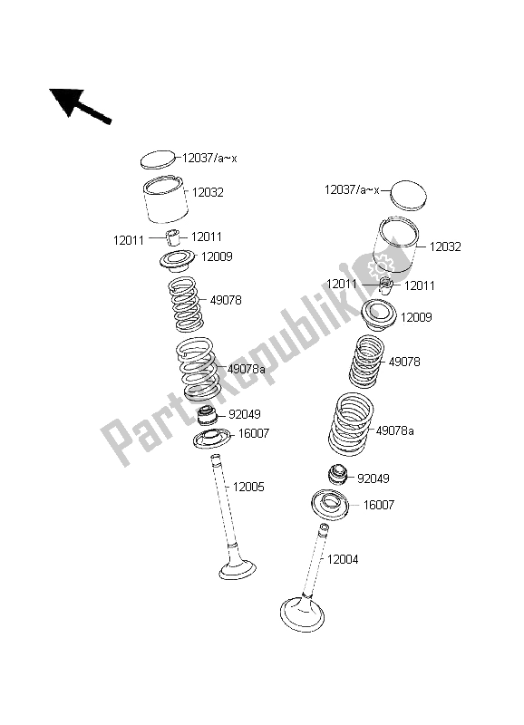 All parts for the Valve(s) of the Kawasaki KLX 650R 1995