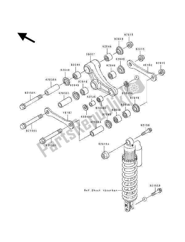 All parts for the Suspension of the Kawasaki KX 100 1994