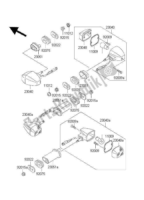 All parts for the Turn Signals of the Kawasaki ER 5 500 2001